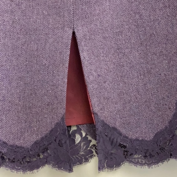 Lavender Tweed Skirt with Lavender Lace Trim by Rebecca Taylor - Picture 4 of 8